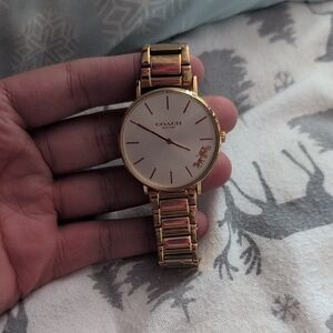 Coach Gold and White Watch
